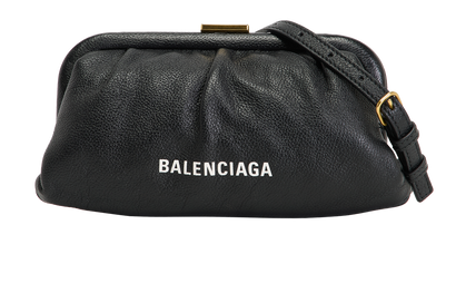 XS Cloud Clutch, &pound;260, Handbags, Black, Leather, Front view